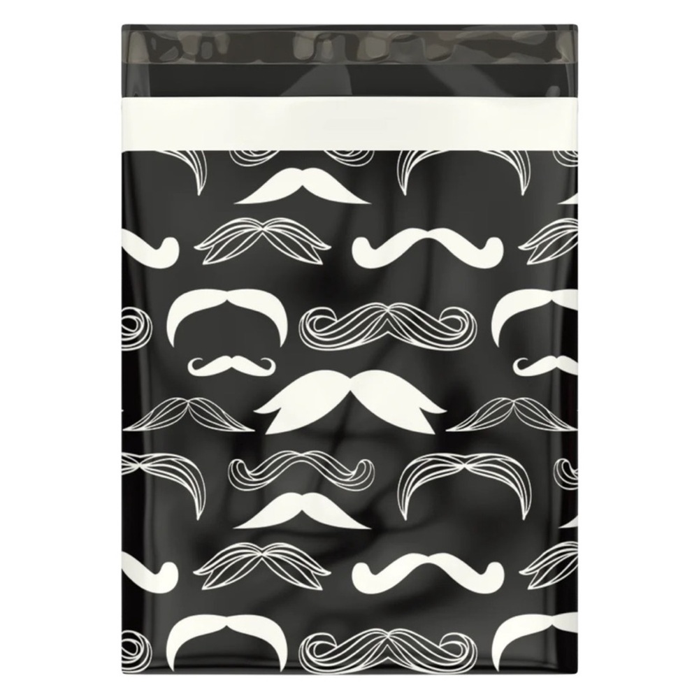 Stylish Mustaches Poly Mailer 10x13 Pack of 30